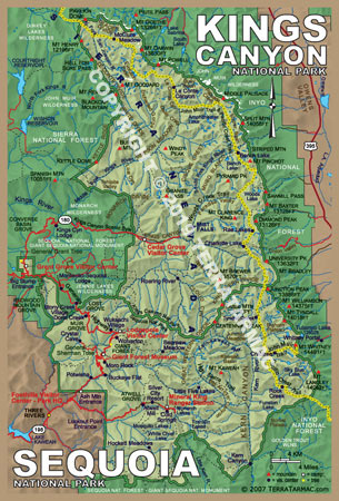 Sequoia and Kings Canyon NP MapMagnet